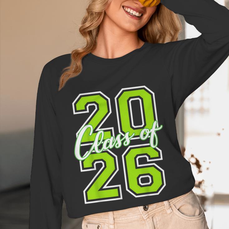 Class Of 2026 Graduation Varsity Lime Green Letters Unisex Long Sleeve T-Shirt