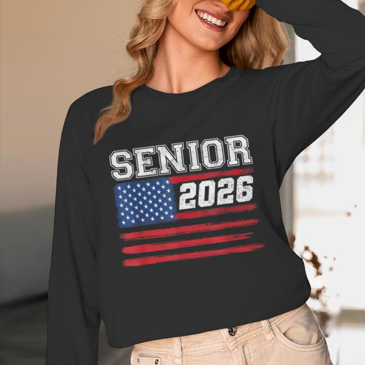 Class Of 2026 Senior Back To School American Flag Graduation Unisex Long Sleeve T-Shirt
