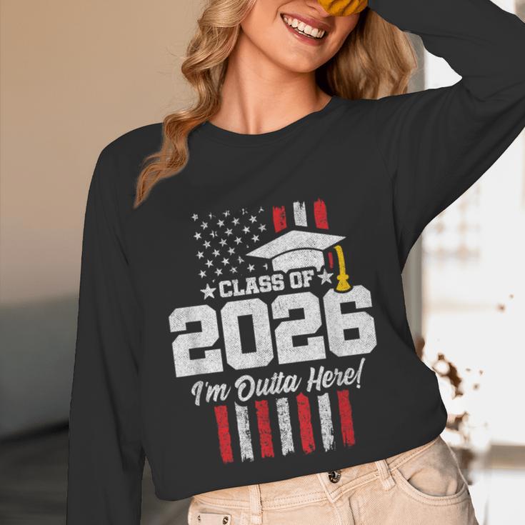 Class Of 2026 Senior Graduation American Flag Senior 2026 Unisex Long Sleeve T-Shirt