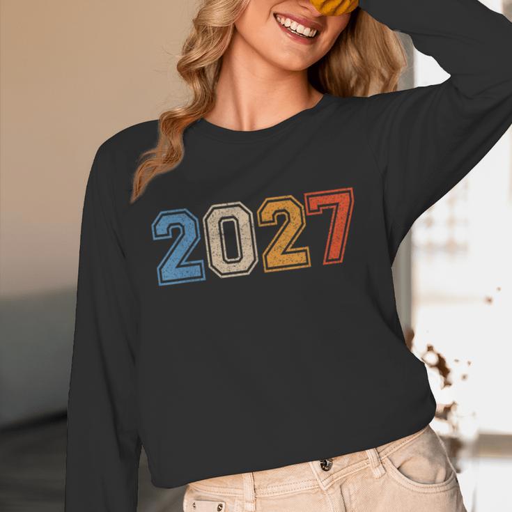 Class Of 2027 Graduate Shirts For Men Women Graduation Retro Unisex Long Sleeve T-Shirt