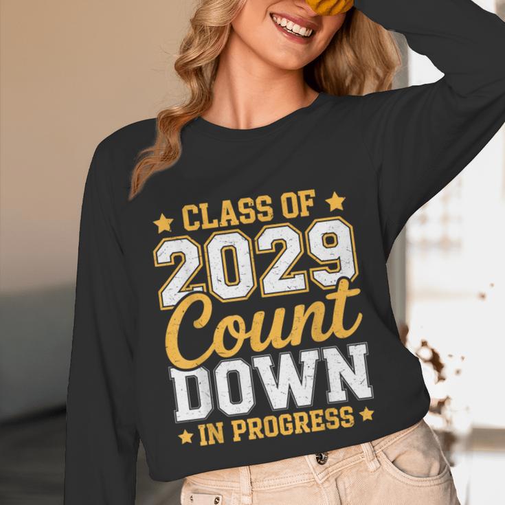 Class Of 2029 Count Down Fun First Day 8th Grade Graduation Unisex Long Sleeve T-Shirt