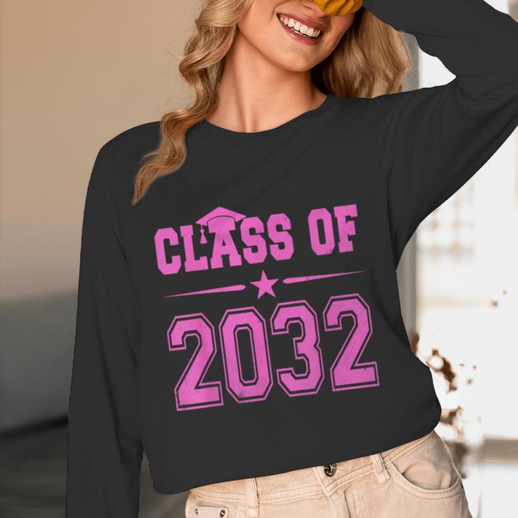 Class Of 2032 Pink Girls Shirt Graduation Unisex Long Sleeve T-Shirt