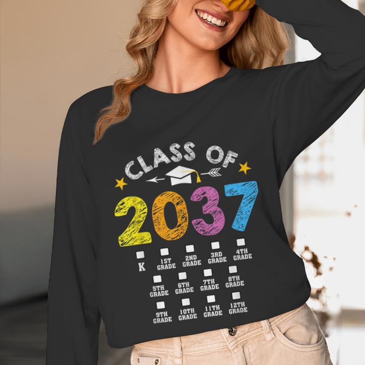 Class Of 2037 Grow With Me Checklist Graduation Unisex Long Sleeve T-Shirt