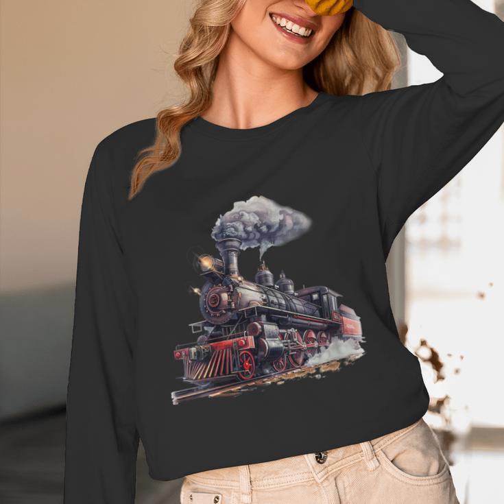 Classic Steam Train Enthusiasts Nostalgia For Train Lovers Unisex Long Sleeve T-Shirt