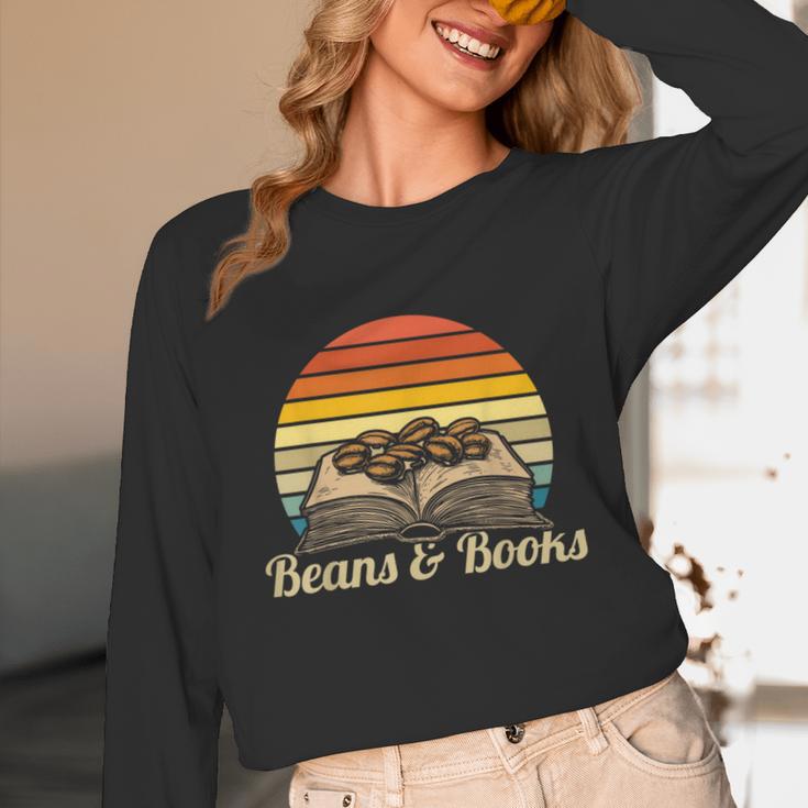 Coffee Beans & Books Retro Bookworm Librarian Unisex Long Sleeve T-Shirt Coffee Beans & Books Retro Bookworm Librarian Unisex Long Sleeve T-Shirt