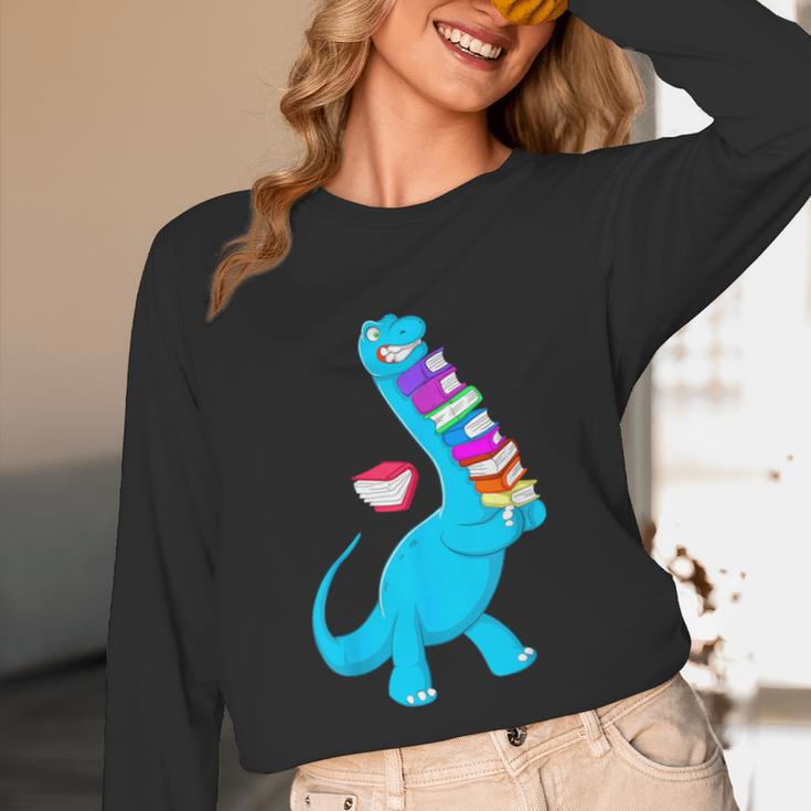 Cool Dinosaur Books Art For Men Women Libarian Book Lover Unisex Long Sleeve T-Shirt Cool Dinosaur Books Art For Men Women Libarian Book Lover Unisex Long Sleeve T-Shirt