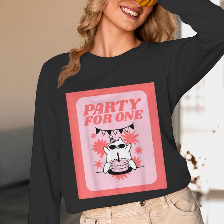 Cool Fun Cute Party Introvert Cat Character Unisex Long Sleeve T-Shirt Cool Fun Cute Party Introvert Cat Character Unisex Long Sleeve T-Shirt