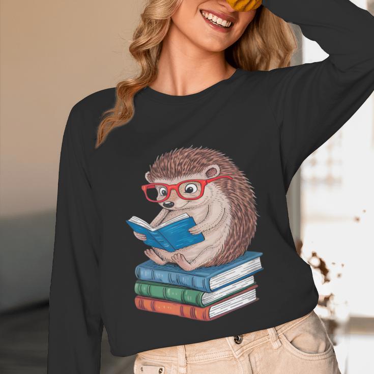 Cool Hedgehog Book Nerd Readers Unisex Long Sleeve T-Shirt Cool Hedgehog Book Nerd Readers Unisex Long Sleeve T-Shirt