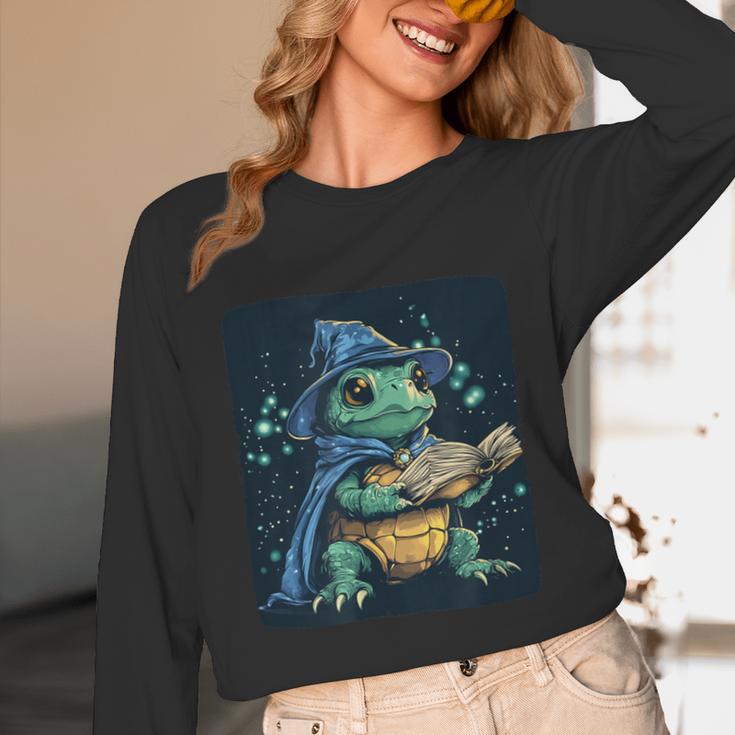 Cool Magical Book With Wizard Turtle For Adults And Kids Unisex Long Sleeve T-Shirt Cool Magical Book With Wizard Turtle For Adults And Kids Unisex Long Sleeve T-Shirt