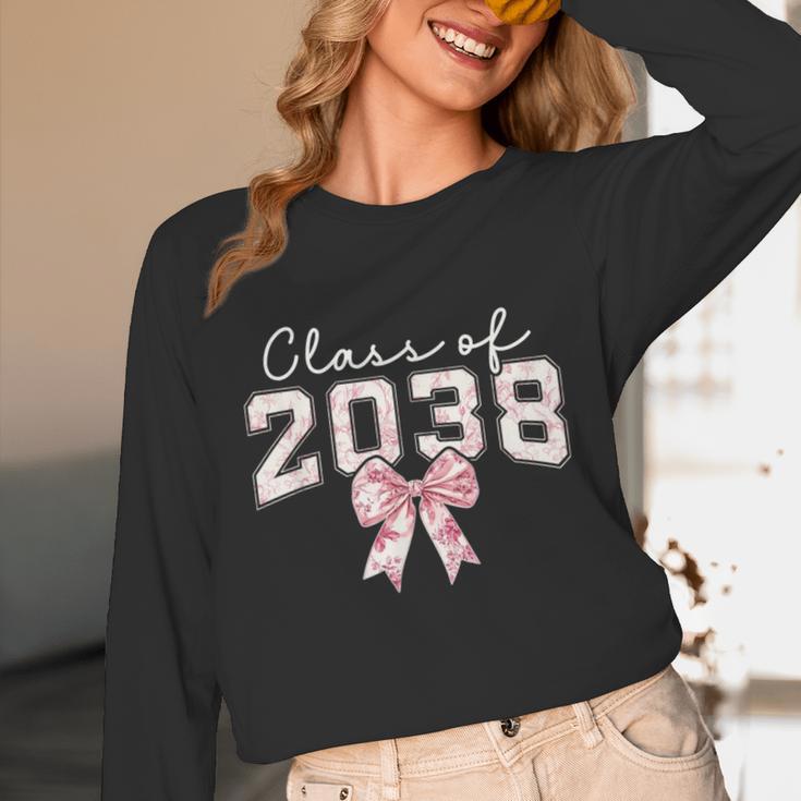 Coquette Bow Preppy Class Of 2038 Girly Girl 2038 Graduation Unisex Long Sleeve T-Shirt
