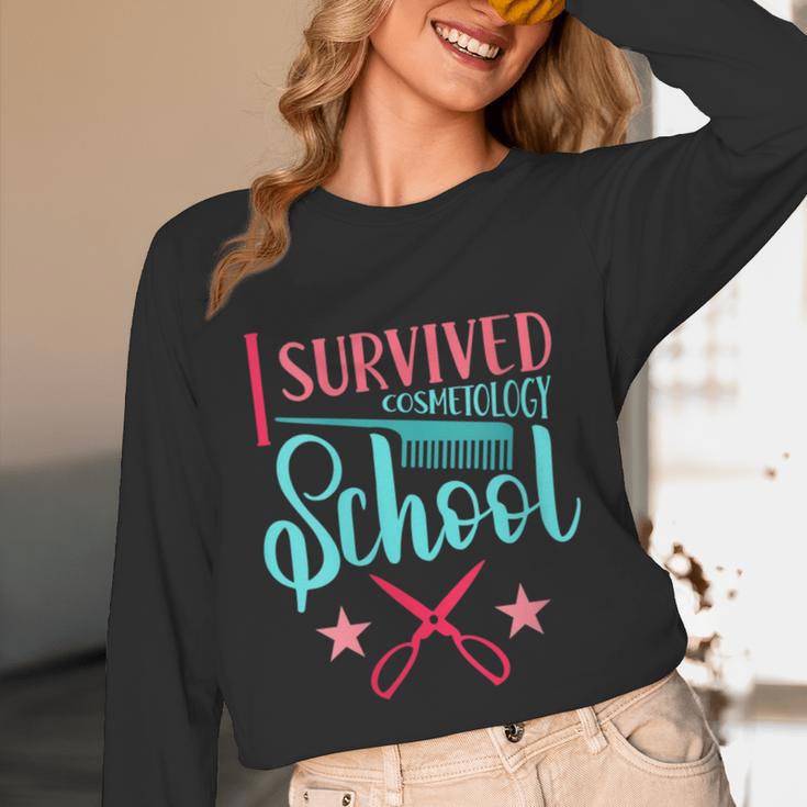 Cosmetology Graduation Tee I Survived Cosmetology School Unisex Long Sleeve T-Shirt