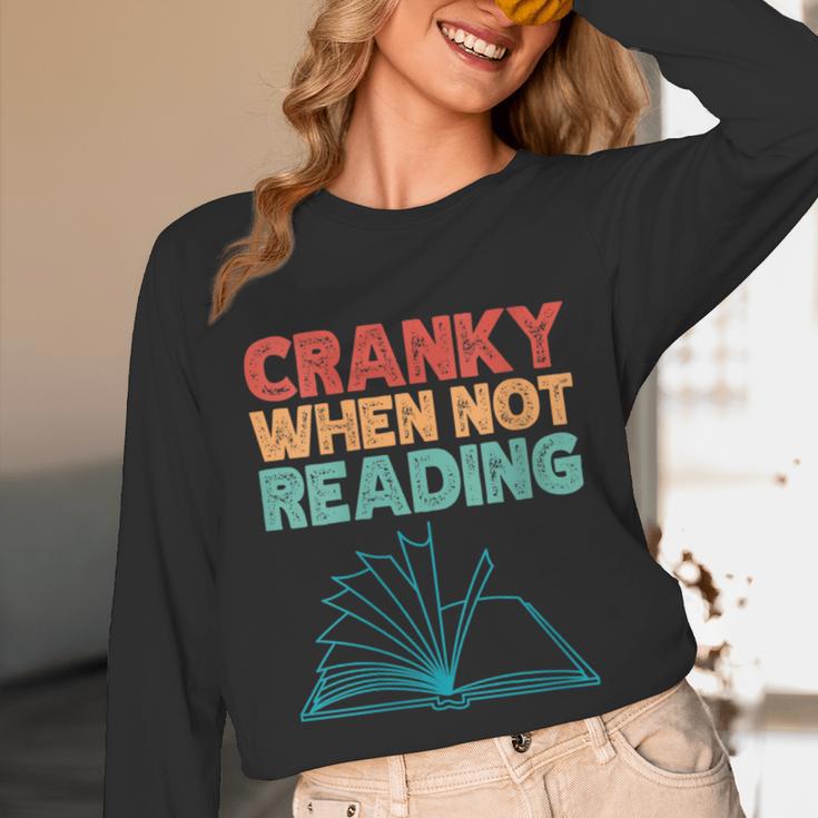 Cranky When Not Reading Retro Vintage Book Lover Unisex Long Sleeve T-Shirt Cranky When Not Reading Retro Vintage Book Lover Unisex Long Sleeve T-Shirt