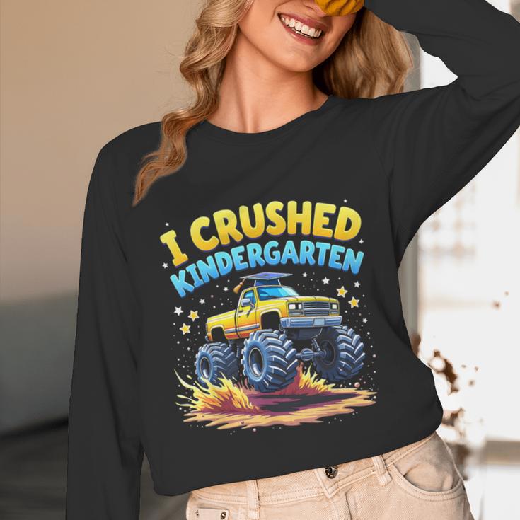 I Crushed Kindergarten Monster Truck Graduation Boys Kids Unisex Long Sleeve T-Shirt