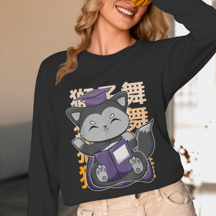 Cute Anime Fox Graduate Of A Class For Graduation Unisex Long Sleeve T-Shirt