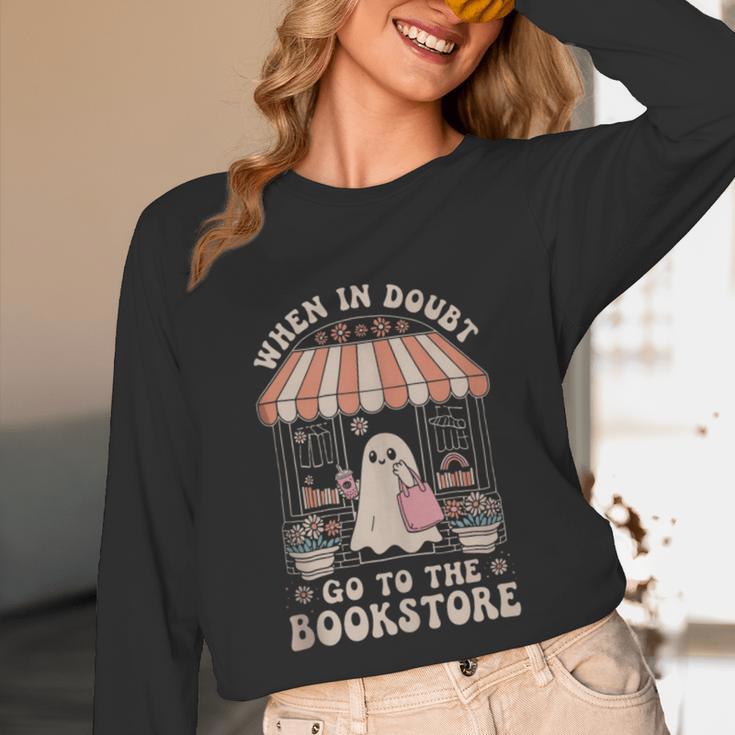 Cute Bookstore Ghost Retro Women Book Lovers Unisex Long Sleeve T-Shirt Cute Bookstore Ghost Retro Women Book Lovers Unisex Long Sleeve T-Shirt