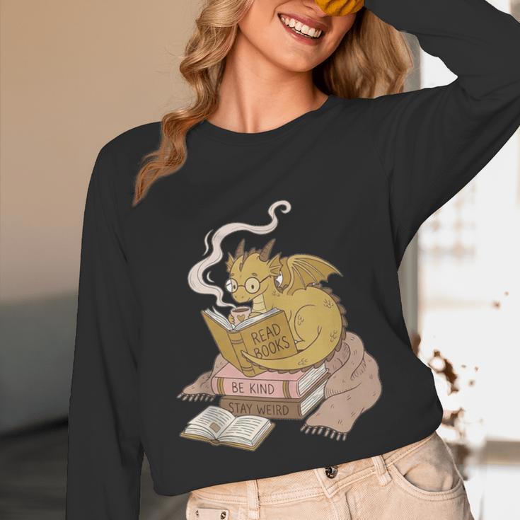 Cute Dragon Be Kind Stay Weird Read Books Unisex Long Sleeve T-Shirt Cute Dragon Be Kind Stay Weird Read Books Unisex Long Sleeve T-Shirt