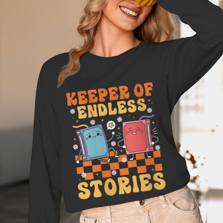 Cute Librarian Library Book Lover Keeper Of Endless Stories Unisex Long Sleeve T-Shirt