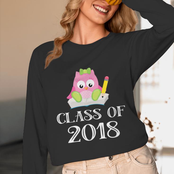 Cute Pink School Owl Class Of 2018 Graduation Unisex Long Sleeve T-Shirt