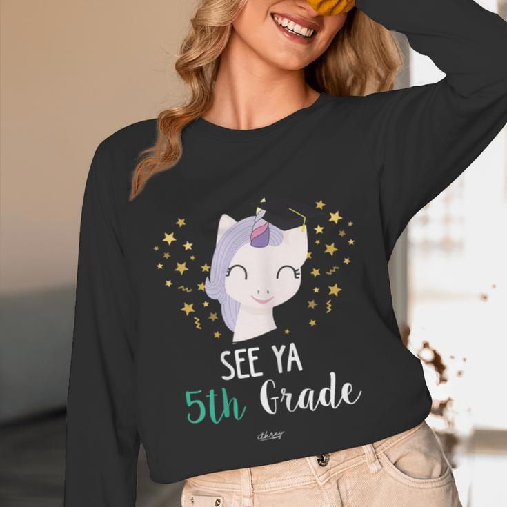 Cute Unicorn See Ya 5th Grade Graduation Shirt Unisex Long Sleeve T-Shirt