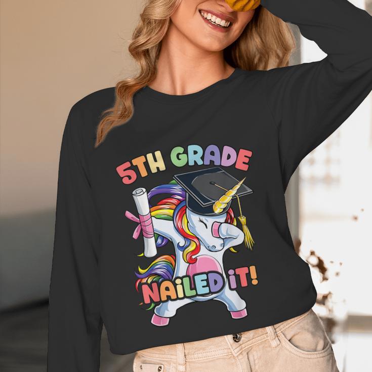 Dabbing 5th Grade Unicorn Graduation Class Of 2020 Nailed It Unisex Long Sleeve T-Shirt