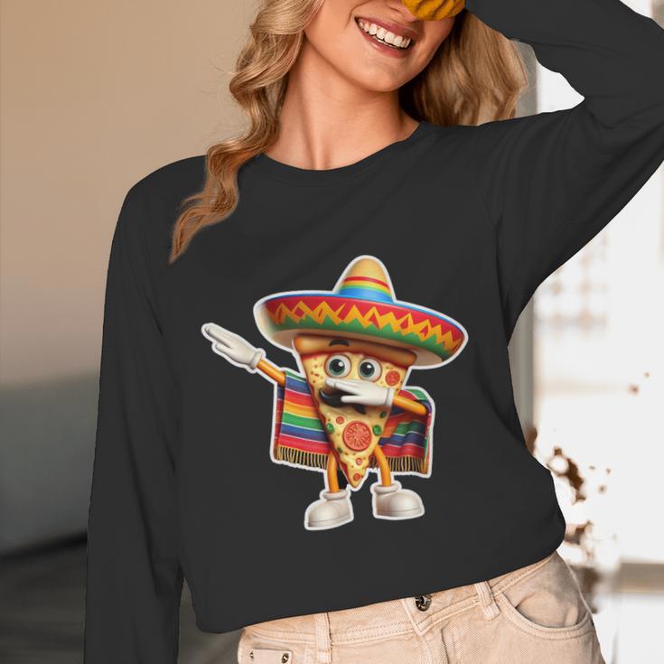Dabbing Mexican Pizza Dance Food Lover Graduation Unisex Long Sleeve T-Shirt