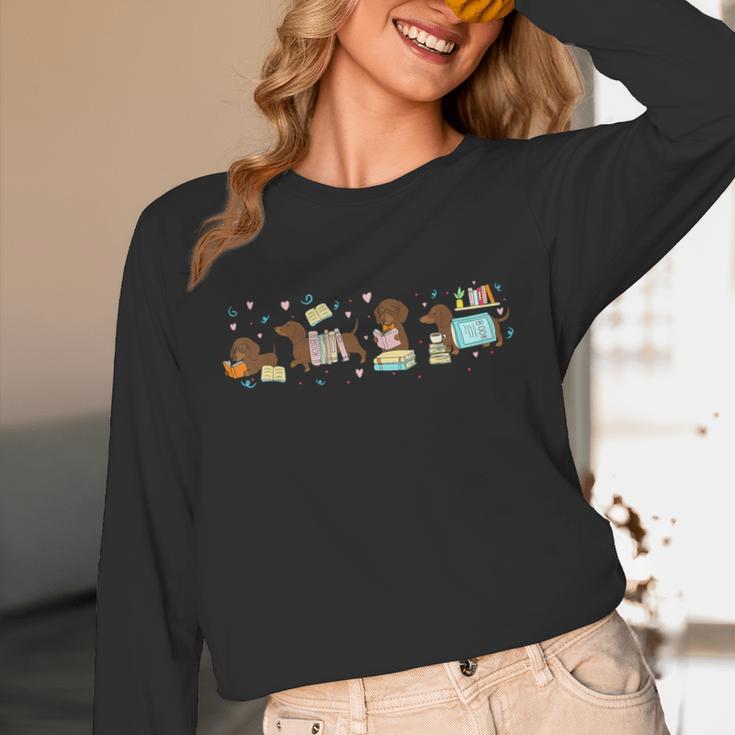 Dachshund Book Lover Reading Wiener Dog 100 Days Of School Unisex Long Sleeve T-Shirt Dachshund Book Lover Reading Wiener Dog 100 Days Of School Unisex Long Sleeve T-Shirt