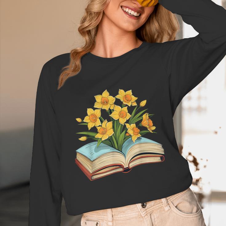 Daffodils Flowers Book Floral Unisex Long Sleeve T-Shirt Daffodils Flowers Book Floral Unisex Long Sleeve T-Shirt