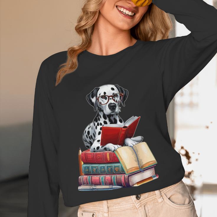 Dalmatian Reading Books Matching Bookworm Readers Librarian Unisex Long Sleeve T-Shirt Dalmatian Reading Books Matching Bookworm Readers Librarian Unisex Long Sleeve T-Shirt