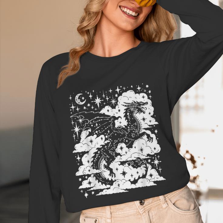 Dark Academia Fantasy Dragon Book Lover Bookish Goblincore Unisex Long Sleeve T-Shirt Dark Academia Fantasy Dragon Book Lover Bookish Goblincore Unisex Long Sleeve T-Shirt