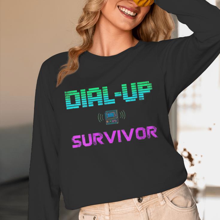 Dial Up Survivor Retro Modem Nostalgia Tech Top Unisex Long Sleeve T-Shirt Dial Up Survivor Retro Modem Nostalgia Tech Top Unisex Long Sleeve T-Shirt