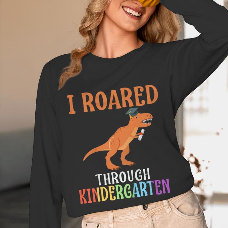 Dinosaur Graduation I Roared Through Kindergarten T-Shirt Unisex Long Sleeve T-Shirt