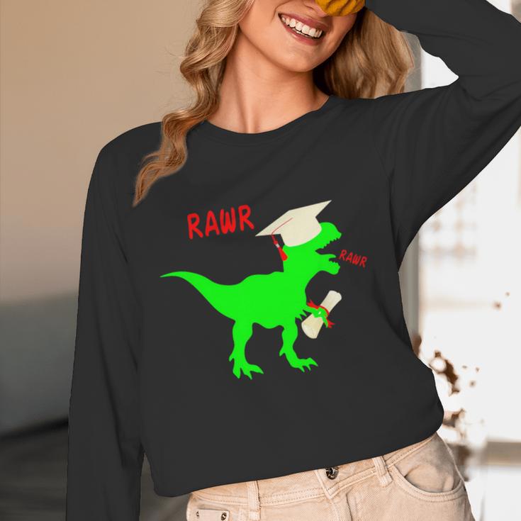 Dinosaur Rawr Diploma Grad Graduate Graduation Unisex Long Sleeve T-Shirt