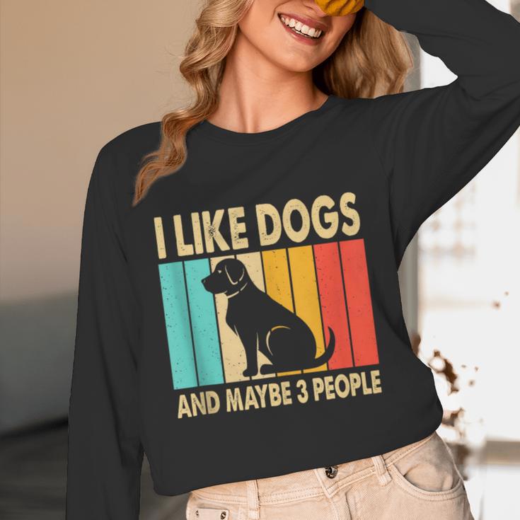 I Like Dogs And Maybe 3 People Introvert Unisex Long Sleeve T-Shirt