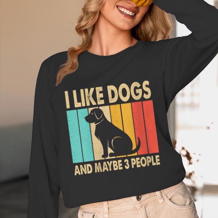 I Like Dogs And Maybe 3 People Introvert Unisex Long Sleeve T-Shirt I Like Dogs And Maybe 3 People Introvert Unisex Long Sleeve T-Shirt