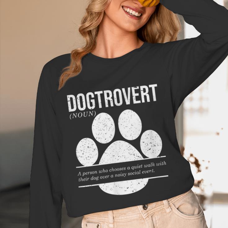 Dogtrovert Definition Introvert Dog Lover For Men Women Girls Kids Unisex Long Sleeve T-Shirt