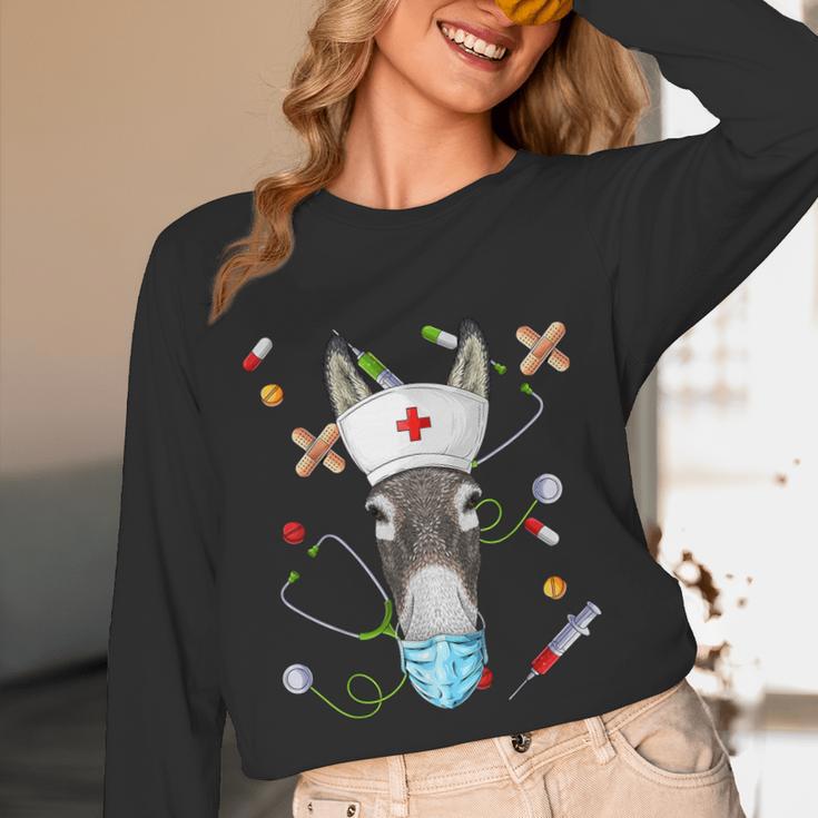 Donkey Nurse RN ER Nursing School Graduation Unisex Long Sleeve T-Shirt