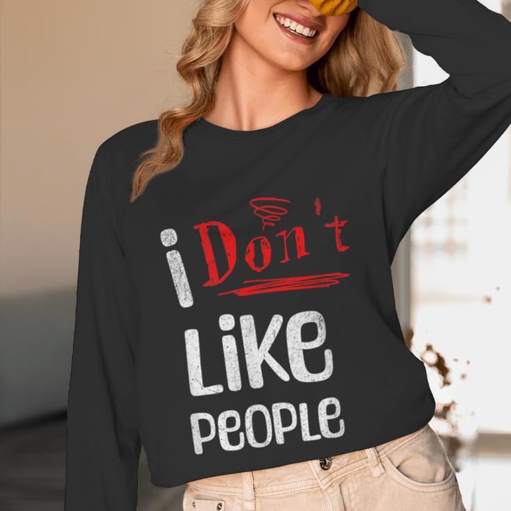 I Don't Like People Introvert Small Unisex Long Sleeve T-Shirt