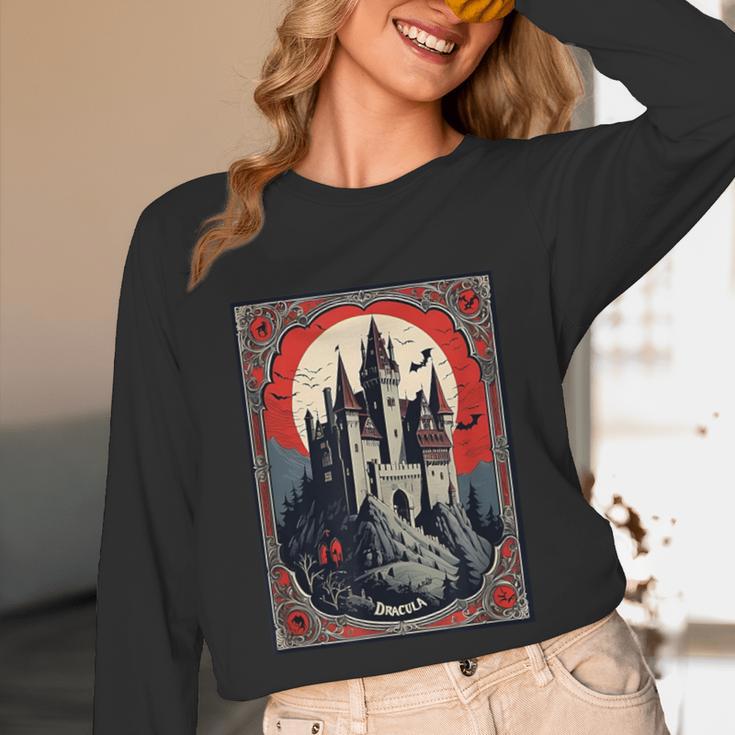 Dracula's Castle Book Cover Illustration Unisex Long Sleeve T-Shirt