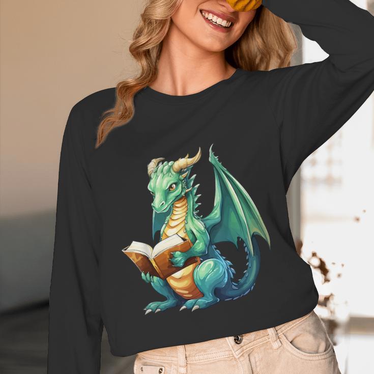 Dragon With Book Unisex Long Sleeve T-Shirt