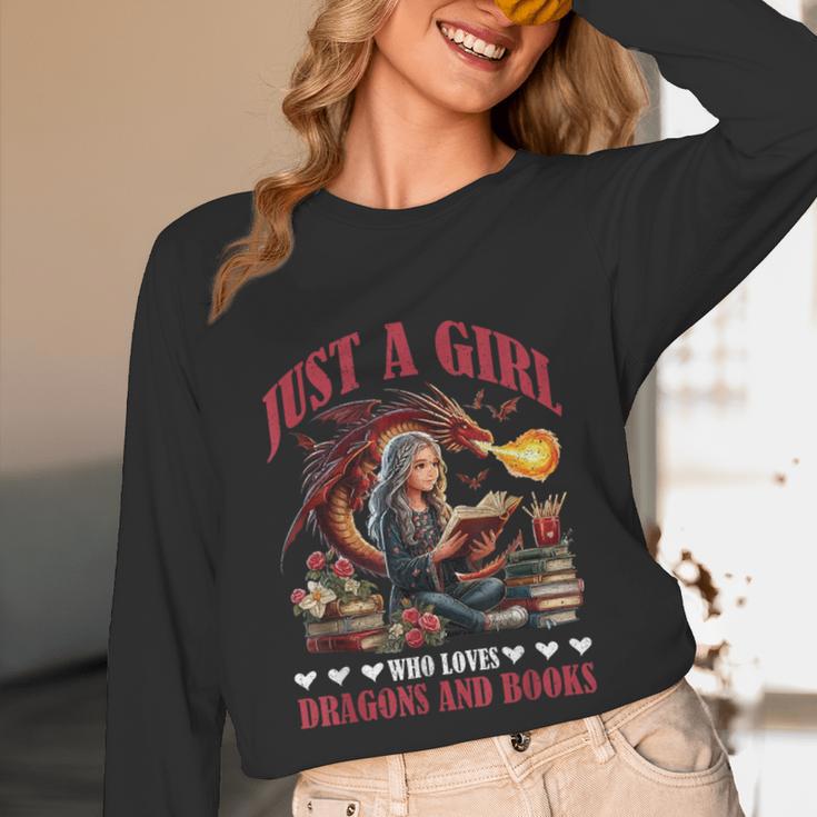 Dragon Just A Girl Who Loves Dragons And Books Unisex Long Sleeve T-Shirt