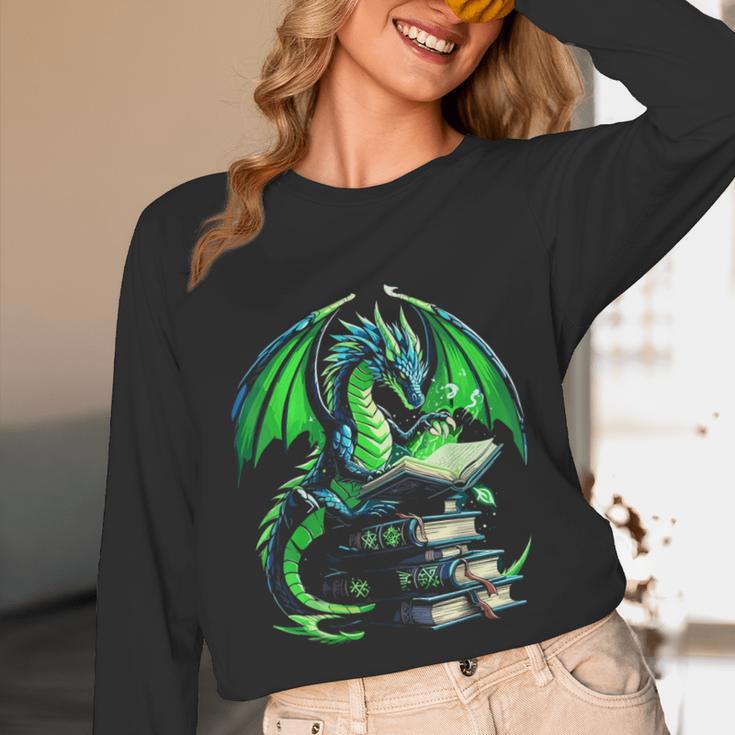 Dragon Reading Books Bookworm Unisex Long Sleeve T-Shirt
