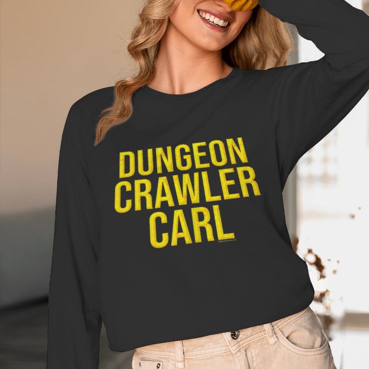 Dungeon Crawler Carl Yellow Text Logo LitRPG Series Book Unisex Long Sleeve T-Shirt
