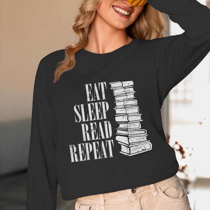 Eat Sleep Read Repeat Reading Book Librarian Men Women Kids Unisex Long Sleeve T-Shirt