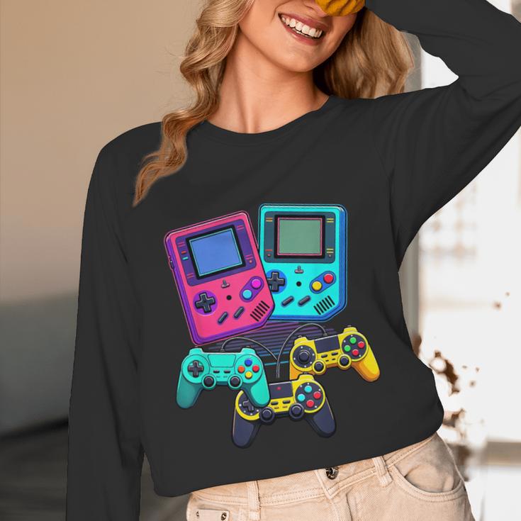 Eighties Console Controller Gaming Player Gadget Nostalgia Unisex Long Sleeve T-Shirt