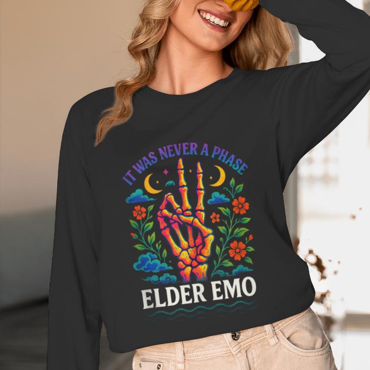 Elder Emo Nostalgia Skeleton Hand Unisex Long Sleeve T-Shirt Elder Emo Nostalgia Skeleton Hand Unisex Long Sleeve T-Shirt