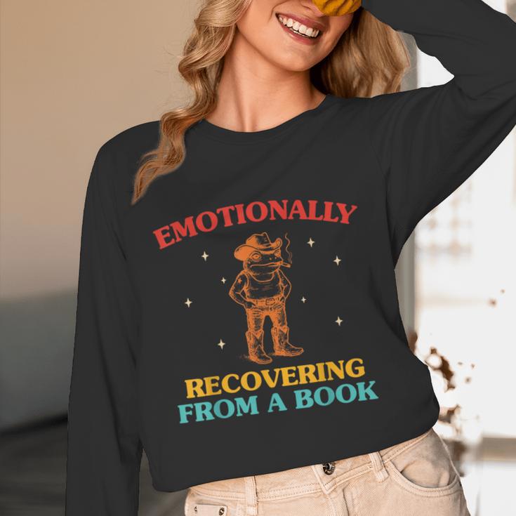 Emotionally Recovering From A Book Frog Unisex Long Sleeve T-Shirt Emotionally Recovering From A Book Frog Unisex Long Sleeve T-Shirt