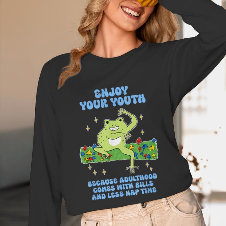 Enjoy Adulthood Comes With Bills Nostalgia Regret Unisex Long Sleeve T-Shirt