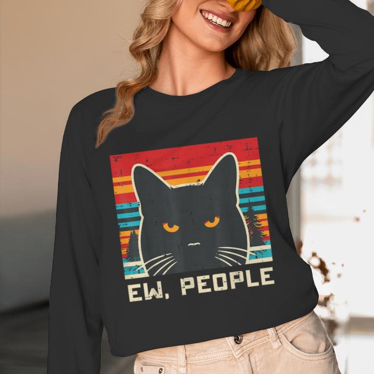 Ew People Cat Saying Introvert Women Men Kids Unisex Long Sleeve T-Shirt Ew People Cat Saying Introvert Women Men Kids Unisex Long Sleeve T-Shirt