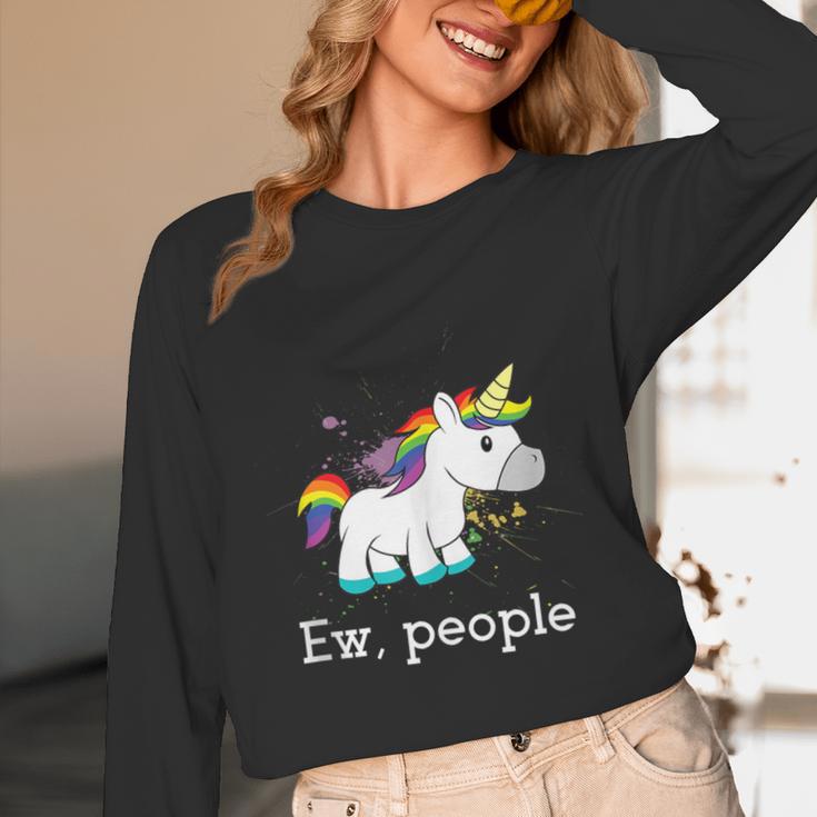 Ew People Unicorn Lover Introvert Rainbow Unicorn Unisex Long Sleeve T-Shirt Ew People Unicorn Lover Introvert Rainbow Unicorn Unisex Long Sleeve T-Shirt