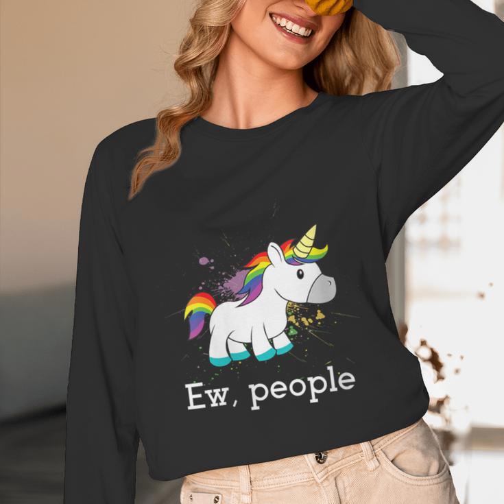 Ew People Unicorn Lover Introvert Rainbow Unicorn Unisex Long Sleeve T-Shirt Ew People Unicorn Lover Introvert Rainbow Unicorn Unisex Long Sleeve T-Shirt